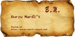 Burzu Marót névjegykártya